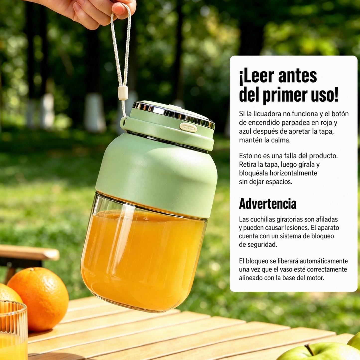 Licuadora Portátil inalámbrica de mano-Recipiente de 710ml